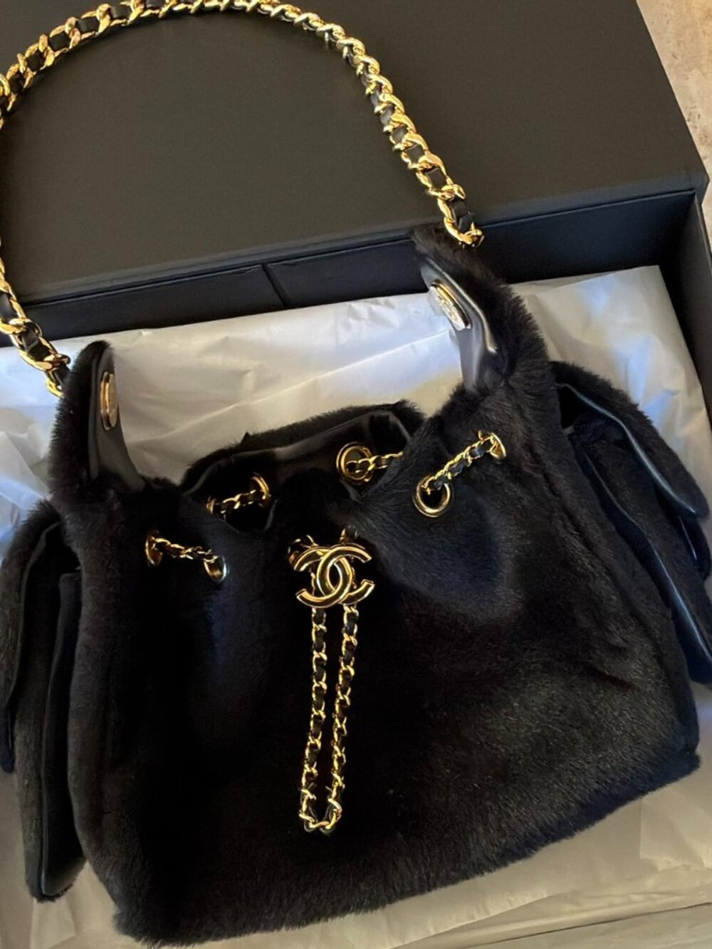 RARE CHANEL 25 mini handbag (26A), black pony hair, GHW, BRAND NEW, Full Set